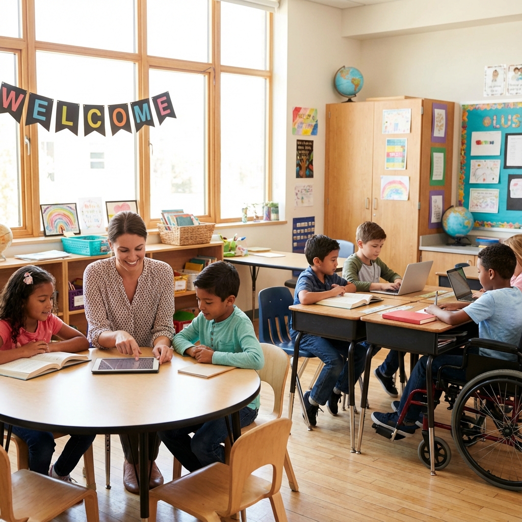 Teacher in a classroom